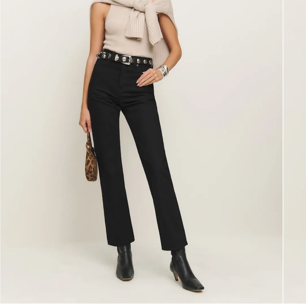 Reformation Black Straight Leg Jeans